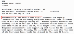 thehmarie1089: your-reference-here:  This is from the forecast discussion of Major Hurricane Florence from this afternoon. As a meteorologist, when I saw this, my heart sank. They don’t use wording like this for every storm. Florence is going to be