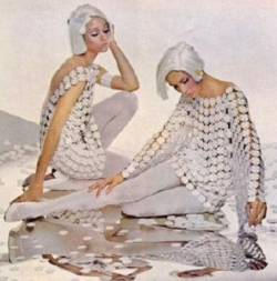 Plastic disc dresses by Paco Rabanne from Life Magazine, 1968.