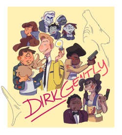 leewach:had a lot fun making this cartoony dirk gently poster :^)