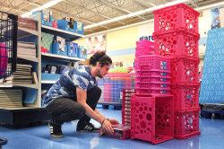 npr:  It’s a Wednesday night inside a Meijer store in Grand Rapids, Mich., and artist Carson Brown roams the aisles for hours. He’s on a particular mission that night: hunting for products that are the perfect shade of blueberry blue.In his cart: