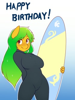 tipsietop69: Happy Birthday @3mangos Thought I’d eek this one in at the end of the day. Love your pinups, love your comics, so I thought I’d try and show my appreciation-here’s a mango!  yoo she cute!