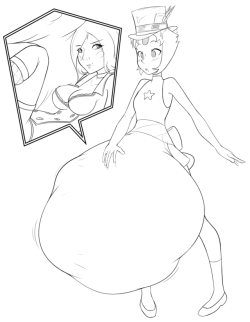 For this month&rsquo;s sketch Larry requested Pearl from Steven Universe with a big belly full of Mad Moxxi from Borderlands.