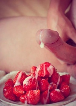 dannygaynasty:  Cooking some strawberries with milk for my little brother
