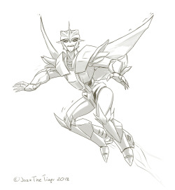 jazzthetiger:  Seeker Knockout  This guy must be afraid of heights, really bad at flying or a disgraceful combination of both. Because there’s gotta be a better reason why Knockout’s not a flier. :P  Sketch request for a Patron. 