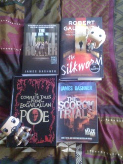 For my birthday, Nick took me shopping! I finished the Maze Runner, which I&rsquo;m super glad I read. I couldn&rsquo;t put it down tbh. I had to get my Edgar Allan Poe, and the new JK Rowling book. I can&rsquo;t put down The Silkworm right now either.