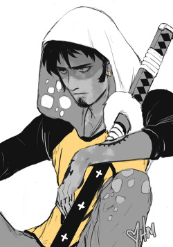 A belated birthday drawing for my good friend stupidnames♥ who is an incredible person and so super talented! This is a little Trafalgar Law~ (I don’t know much about One Piece but stupidnames has been kind enough to explain how great this character