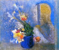 dappledwithshadow:  MeditationOdilon Redon - Date unknown Private collection	Drawing - pastel Height: 46.5 cm (18.31 in.), Width: 55.5 cm (21.85 in.) 