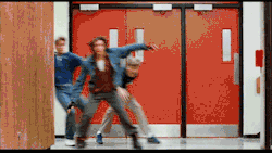finalfee:  mybeltruns:  isitgiforjif:  I can only imagine how many times it took to get this right. Breakfast Club, 1985  Judd Nelson almost lost it there hahaha  Emilio just casually grabs Molly’s thigh what 
