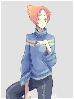 riu-sen:  I haven’t been posting anything lately, College is so stressful..but have a stress-relief Pearl sketch in normal clothes art © riu-sen 