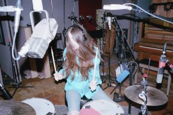 haim:  January 2013, Danielle at The Bank studio recording drums for “Let Me Go,” Los Angeles. 11 DAYS LEFT