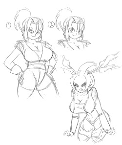   Anonymous asked funsexydragonball: Could you show us what you&rsquo;re working on currently?  I&rsquo;m currently working on a short request featuring rule 63 Vegetto and Buu. I&rsquo;m using designs from pixiv for Vegetto (as requested) and this design