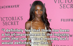 stylemic:  Leomie Anderson is a 22-year-old model from the United Kingdom who starred in the reality TV show The Model Agency. On Tuesday, she took a big leap forward when she strutted her stuff in the Victoria’s Secret Fashion Show. It was a notable