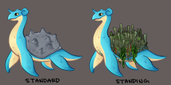 fox-draws:My contribution to the pokemon variation challenge going around! I decided to do lapras with different rock formations (ᴖ◡ᴖ)