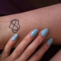 cutelittletattoos:  Ankle tattoo of a infinity heart on Rebecca Hallam.