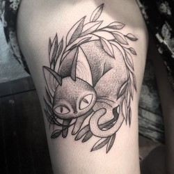 nomicheese:  So this boss lady gets jiji as her first tattoo and then immediately gets her second tattoo from @joelisrich. Thanks Halifax, we will be back 