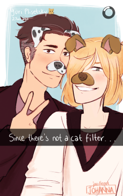 joodlepot:  Otayuri Week day 2 - Social Media ☆  (I wanted to make another picture with older Otayuri but I didn’t have time heh)