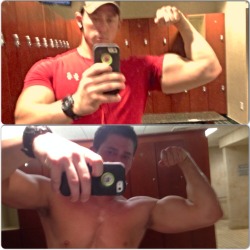 The dif in a tricep pump along with bicep. Top photo is one with tricep pump if u can&rsquo;t tell.