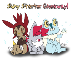 espurr-sama:  Art by yours truly. Finally I get to reveal what I’ve been secretly after for a while! Yup! I’ma give these babies away to people because I love giving away shinies. Bonbon the Chespin ♀ - Adamant - Mischievous Taffy the Fennekin ♂
