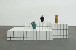 confront:  Eva Berendes, Untitled, 2011 Cardboard, spraypaint, wood, primer &amp; found ceramic objects. via mtrt 