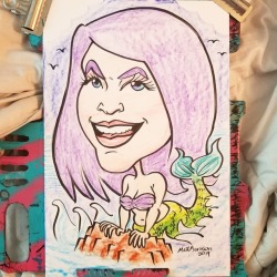 Mermaid  ========================== I do all sorts of events, any kind of party can use a caricature artist!    ========================== www.patreon.com/mattbernson . . . . . . . #Caricature #caricatures #caricaturist #caricatureartist #prismacolor