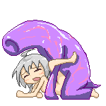 Cute little lolicon chibi girl getting fucked by&hellip; the bastard child of Gumby and a purple sock monkey? From the animated chibi hentai game MilQue.