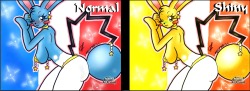 pokemonsexyacademy:  - Normal &amp; Shiny -I added some shiny version on my drawings, enjoyÂ !