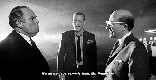 hayao-miyazakis:  The scene where Gen. Turgidson trips and falls in the War Room, and then gets back up and resumes talking as if nothing happened, really was an accident. Stanley Kubrick mistakenly thought that it was George C. Scott really in character,