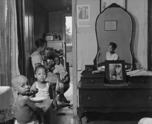 Ella Watson, a government charwoman, with three grandchildren and her adopted daughter, July 1942 - Gordon Parks Nudes &amp; Noises  