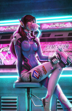 overwatch-fan-art:  Arcade D.Va by Zombie-Graves 