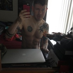 gaycomicgeek:  Good morning…ok I’m dusting the mirror today. It does look bad. #lazyfucker   www.GayComicGeek.comwww.patreon.com/gaycomicgeek