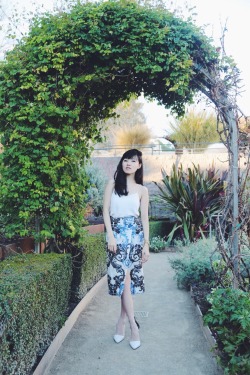 racheletnicole:  Rachel | Gardens at the GettyAnd Other Stories top (similar here), Teca Helo Rocha skirt, TiBi shoes (similar here) - Follow our daily adventures on instagram &amp; facebook!  