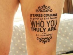 typostrate:  Typography Tattoos 3  The last edition of typography tattoos shows you how beautiful this body art could be and how awesome designers made the curves and elements on the skins. It really takes courage to be who you really are, but it takes