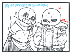 iltialid:  Request from DA #3 Well….(For me) UF!sans hate US!sans because US!sans stole his boss from him.UF!Papyrus won`t let anyone hurt his US!sans (his smol boyfriend~)US!Papyrus love UF!sans but he love his little brother more than him.US!sans