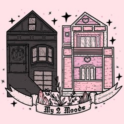 nevhada:  #pinktober day 19 • architecture 🖤🎀 inspired by the famous goth and barbie houses in california (i think), though the goth house is different as i went for a more victorian style instead of the original one. Who else can relate to these