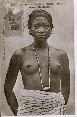 Senegalese girl from a vintage postcard.