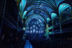 thedesigndome:  19th Century Church Renovated With 21st Century Technology Moment Factory, multimedia studio based in Canada, has transformed  Montreal’s Notre-Dame Basilica Church into an immersive installation, complete with sound, lighting, and