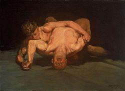 The Wrestlers (1905), George Luks  