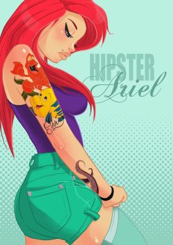 from-ribbons-to-curls:  Re- Imagining Disney Princesses as Hipsters in Badass Art Series 