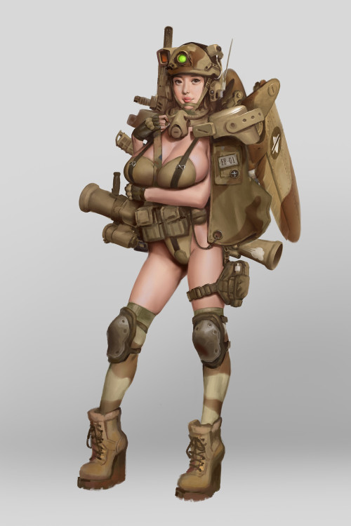 fantasy-scifi-art:  Female Soldier by Chiu Poson 