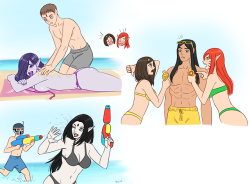 flick-the-thief:  While people are having fun on the beach, I’m drawing people having fun on the beach.  