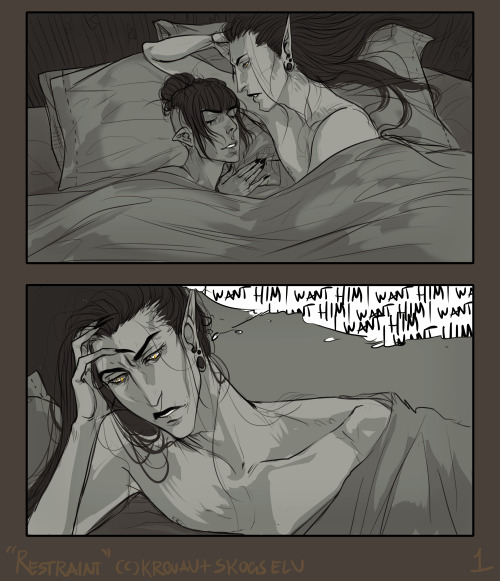 And finished. Comics always get posted to Patreon first, so I had to be patient on sharing this.  Vincialem doesn&rsquo;t really sleep in Vikrolomen&rsquo;s bed for a while even after they develop feelings. Once he starts trying it out, Vikrolomen finds