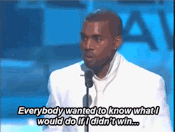 american-psychopath:  hiphop-community:  THE GREATEST ACCEPTANCE SPEECH OF ALL TIME!  Sometimes Kanye even out Kanye’s himself