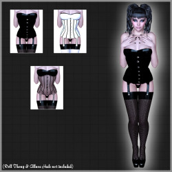 New fantastic corset is now available at Renderotica by SynfulMindz! A lady never can have enough corsets and stockings, so wrap Victoria 4&rsquo;s curves into this outfit for ultimate seduction. Ready for Poser 6 and up!|Synful Lust Corsethttp://renderot