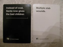 cleverurlhere:  The Best of Cards Against Humanity: It’s kind of like the extremely offensive version of Apples to Apples. I played it for the first time this evening with my friends and here were the best ones.  (They aren’t meant to be taken seriously,
