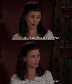 hecallsmebelovedx: bae–electronica:   meemmiliaxx:  shehateme:  theseraphimwolf:  Serendipity saying it how it is (Dogma, 1999)  Always reblog Dogma.   i hear her but alllll the women she mentioned only asked the man for something. the men are the ones