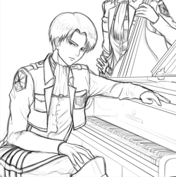 claire-lee-0426:  This SNK jazz trio is comprised pianist Levi, drummer Eren and double bass player Mikasa…just sketch for now, I’m gonna paint this…… I’m a slow painter, I know, I know, I should finish to paint last two “Severus” works
