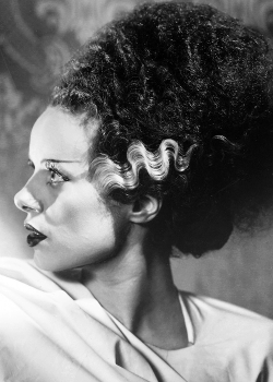 Elsa Lanchester in The Bride of Frankenstein (1935) Fun facts about “The Bride” : “The Bride”, the most obscure of Universal Studios’ Classic Monsters, is on screen for less than five minutes and is the only “Classic Monster” never to have