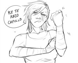 Don’t touch the Cait  Spanish text for the sketch part xd  