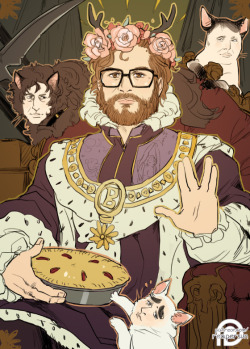 ~long live the king~bryan fuller reigning over his fandom empire, may he never be stoppedps i don’t know anything about american gods, the book has been sitting on my shelf for a year but i can’t stop reading fanfiction, so i just drew neil gaiman
