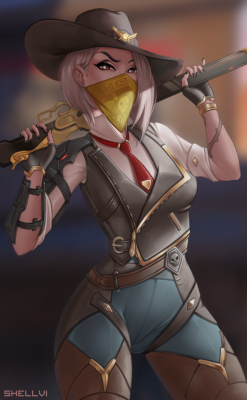 shellviart:Ashe from Overwatch  More version on Patreon !!&lt;3 Also follow me on:- Patreon (Hi-Res and Monthly Poll)- DeviantArt  (Gallery)- VK (Personal)   